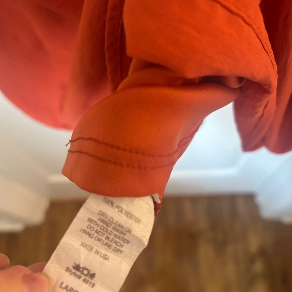 Orange Ruffle Sleeveless Entro Dress Size Large - Picture 3 of 6